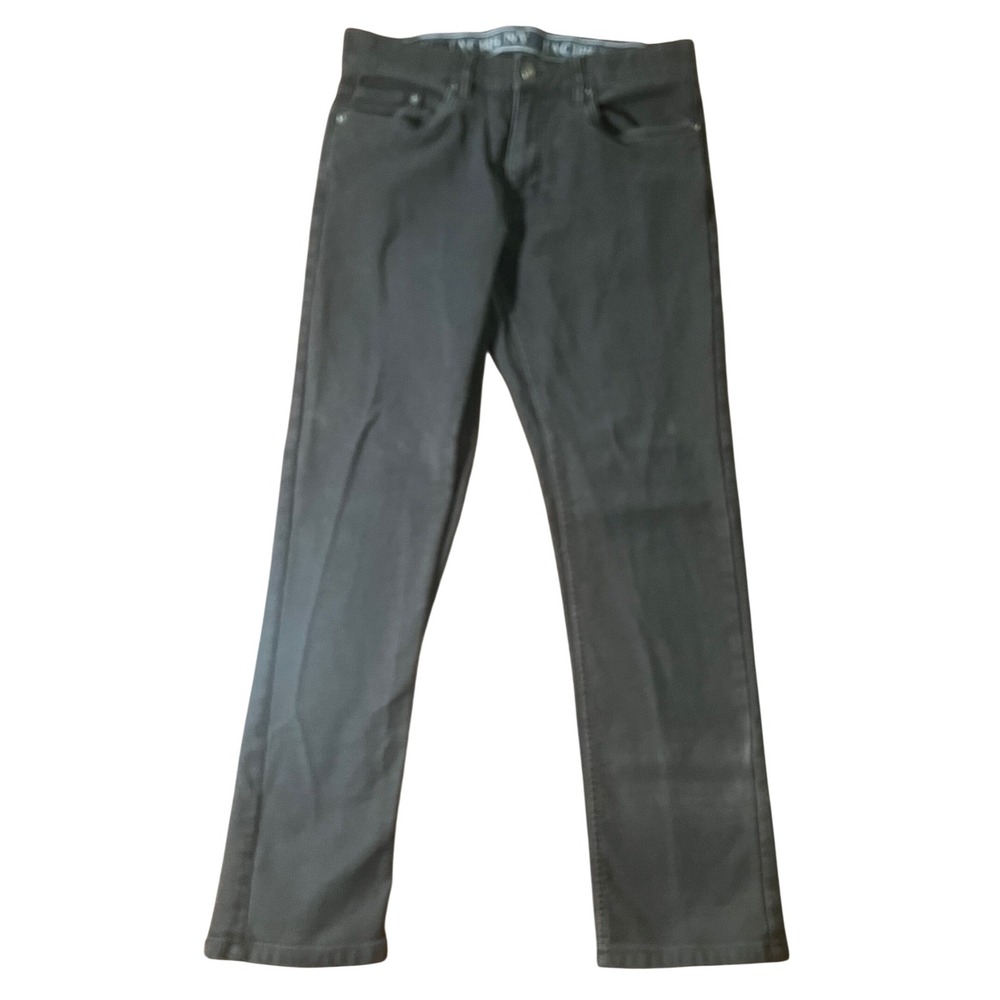 Jachs NY Mens Black Stretch Pants 32x30 Straight Leg 5-Pocket Trousers EUC